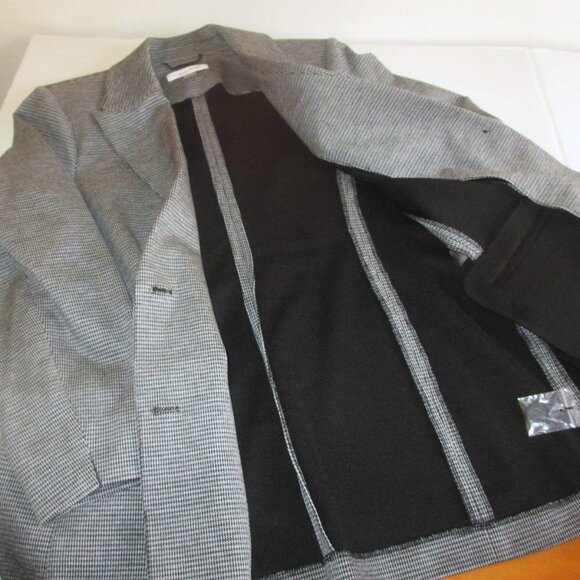 Calvin Klein Women's Houndstooth Peak Lapel Blazer Plus Size 14W Gray $179 nwt - Picture 10 of 15